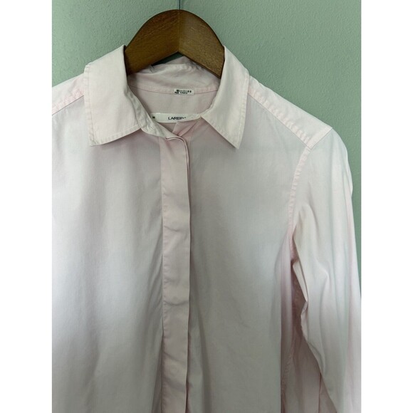 Lareida Womens Shirt Sz 38 Button Up Stretchy Career Light Blush Pink Designer - Picture 2 of 12